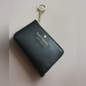 Kate Spade Cameron Medium Zip 4 Card Holder Slots Black Leather New with Tags